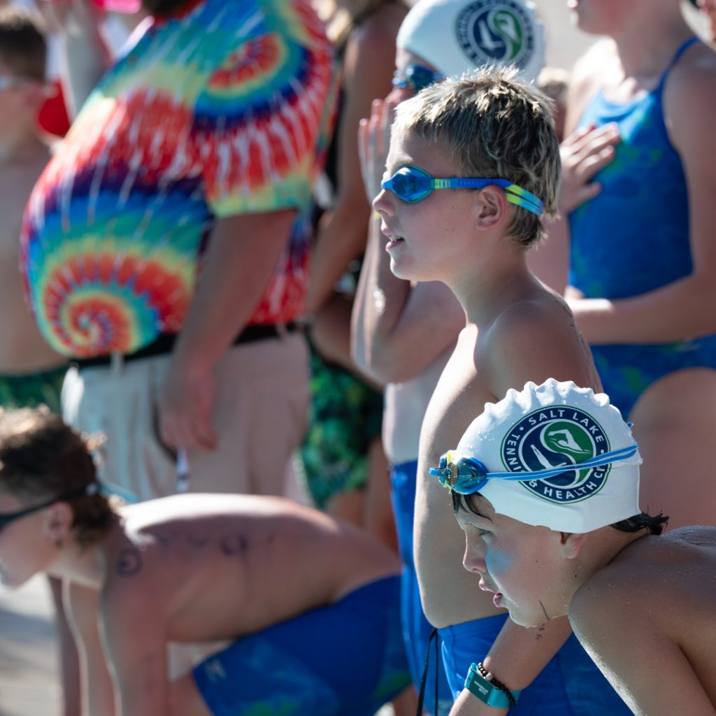 young swimmers at a swimming meet