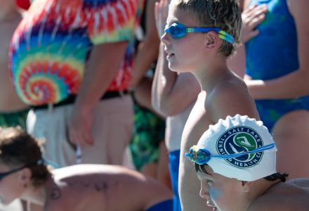 young swimmers at a swimming meet