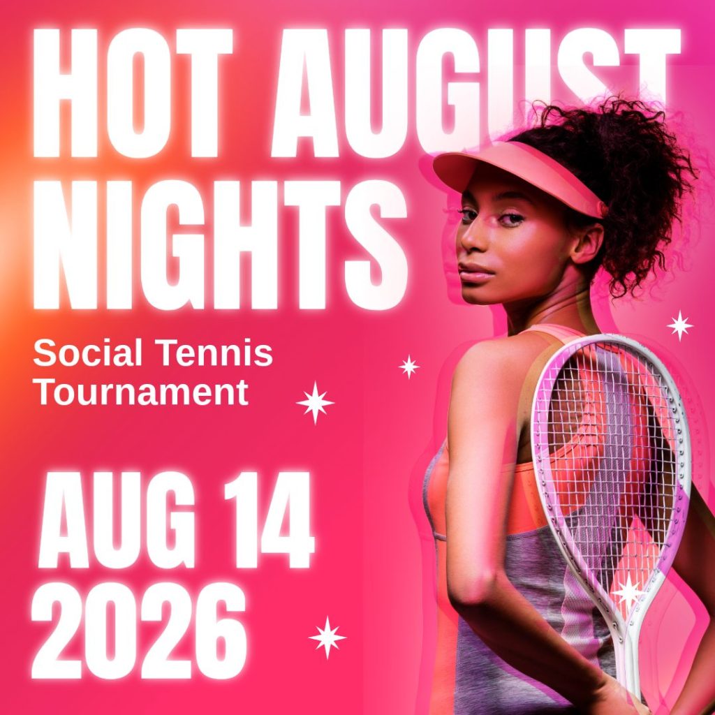 image of attractive mixed race young woman holding a tennis racket and words 