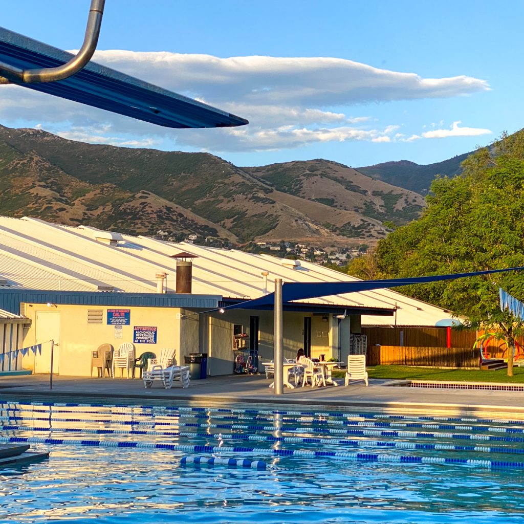 SLTHC Swimming Pool looking from the diving pad to the eastern mountains.