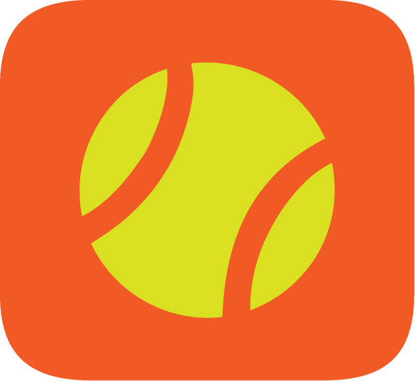 Orange ball tennis level icon