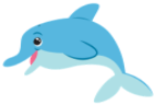 Dolphin swim level illustration