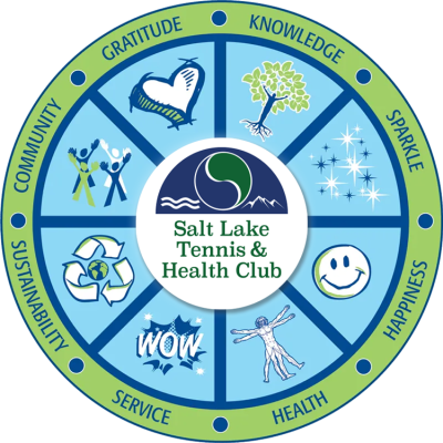 Health mandala with the Salt Lake Tennis and Health Club logo